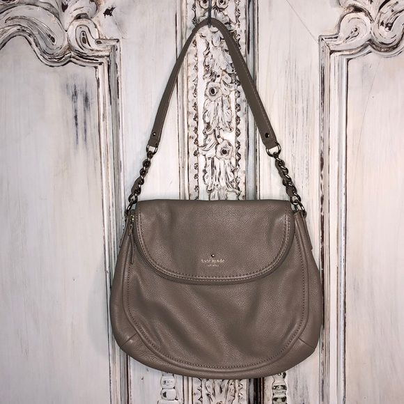 Kate Spade Taupe Pebble Leather Gold Tone Hardware Shoulder Bag - Picture 1 of 15